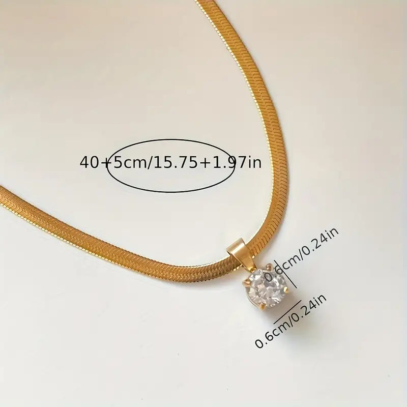Elegant Rhinestone Anhengshalskjede | Gull