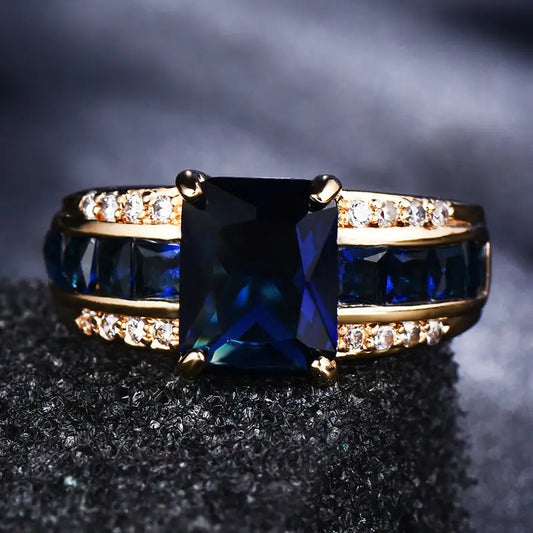 Gull Safir Square-Cut Ring