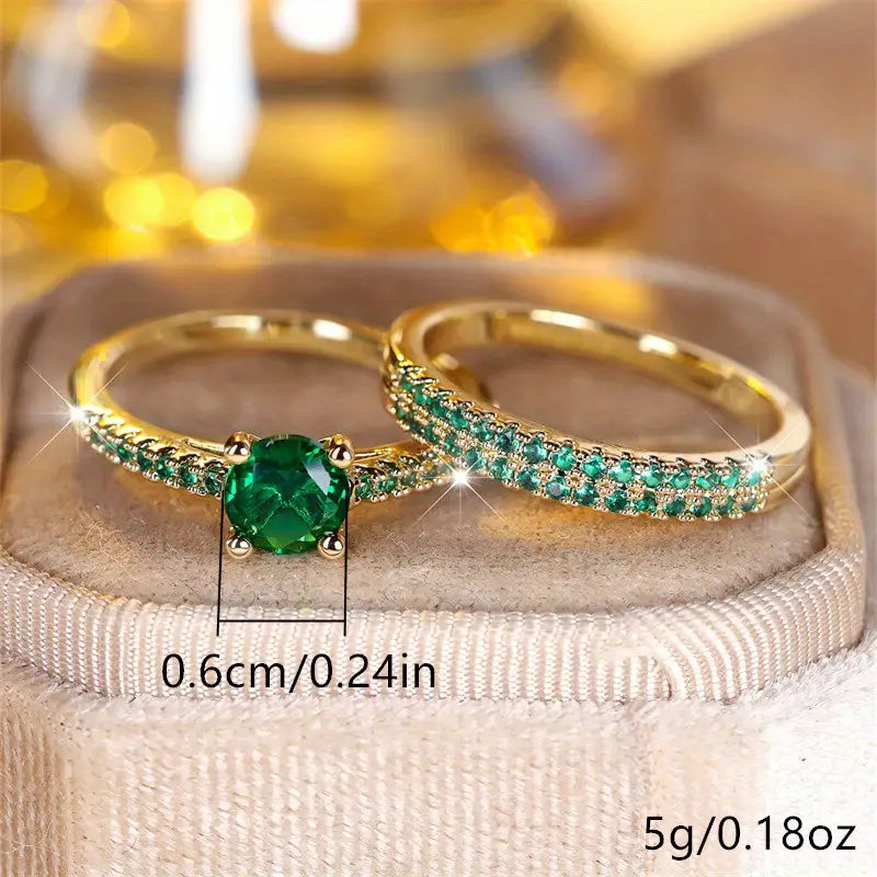 Serena Smaragd Duo Ring Sett | Gull