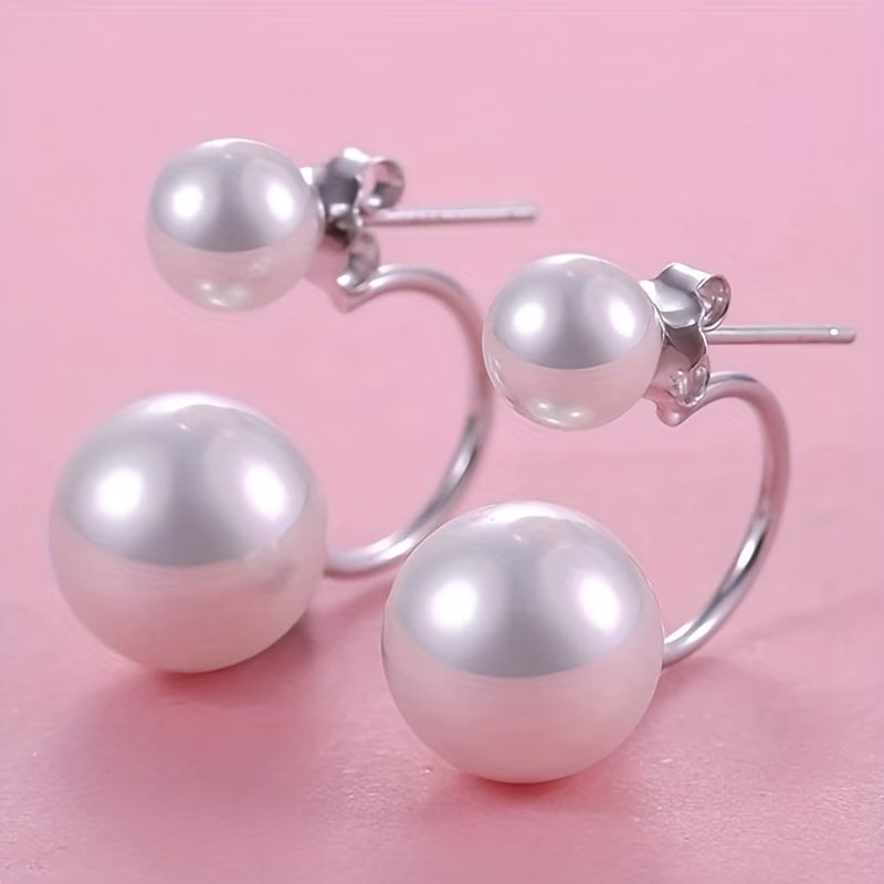 Double Perle Statement Øredobber