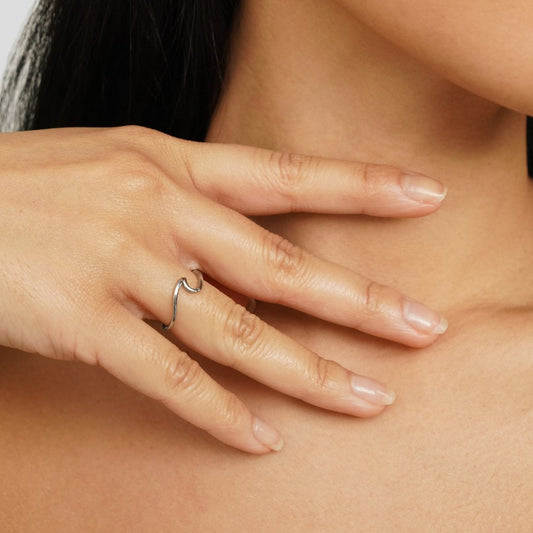 Sølv Minimalistisk Åpen Ring