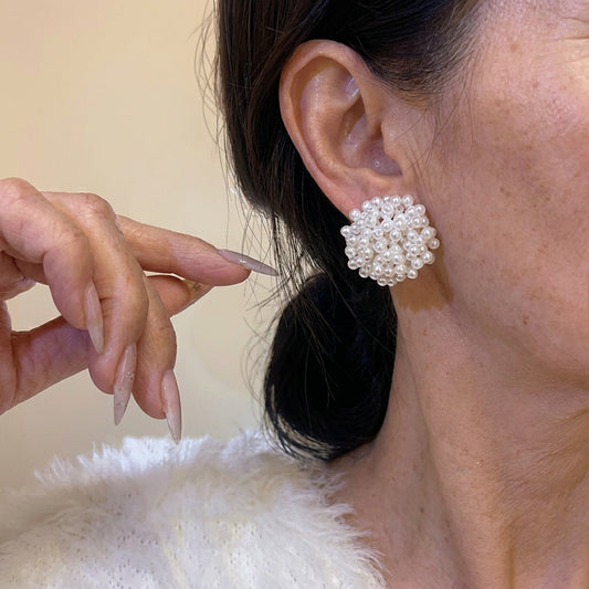 Elegant Innlagt Perle øredobber