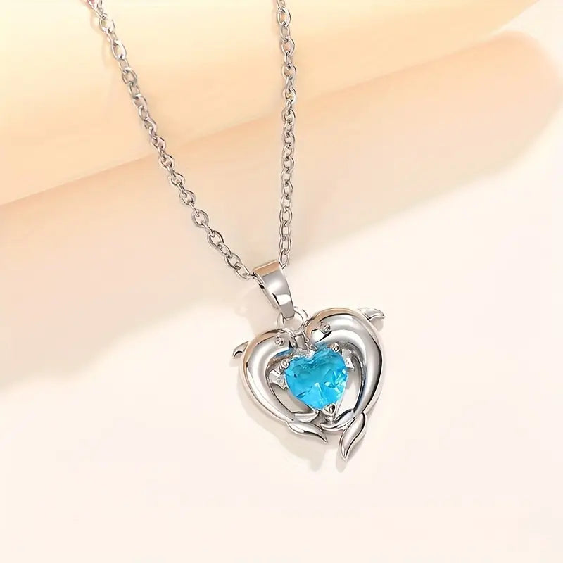 Oceanheart Twins Halskjede | Hvitt Gull