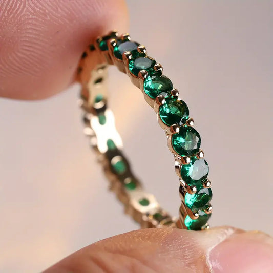 Gull Smaragd Evighet Ring