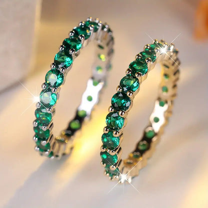 Gull Smaragd Evighet Ring
