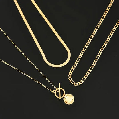 Savira Textured Coin Lagdelt Halskjede | Gull