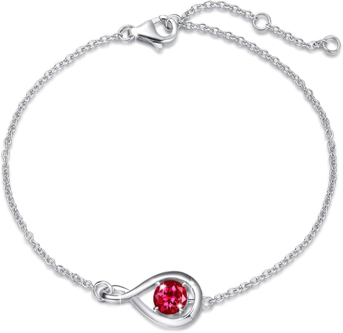 Rubin Uendelighet Armbånd | Hvitt Gull