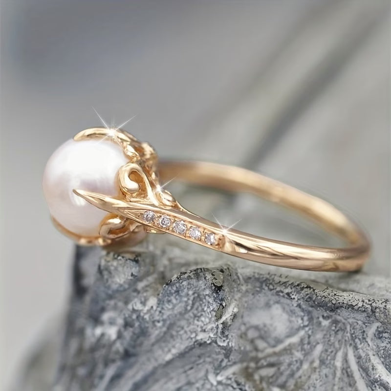 Delikat Perle & Krystall Ring
