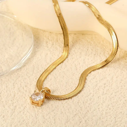 Elegant Rhinestone Anhengshalskjede | Gull