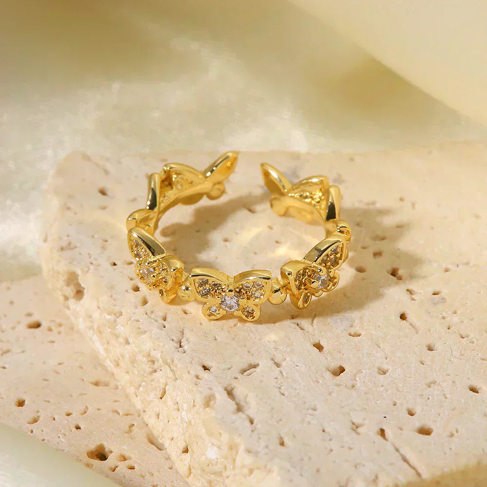 Colleen Sommerfugl Gull Ring