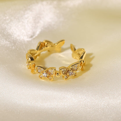 Colleen Sommerfugl Gull Ring