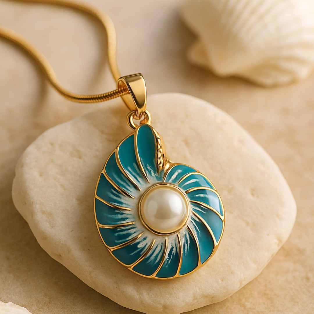Seashell Perle Gull Halskjede