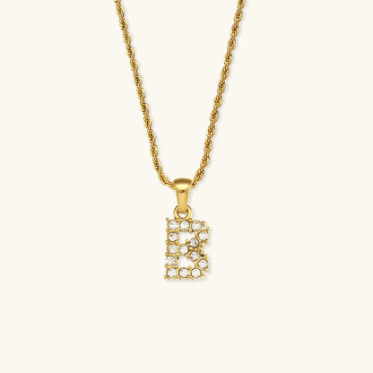 Maeve Bokstav Initial Diamant Halskjede