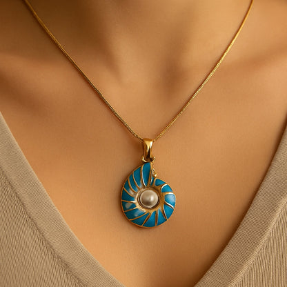 Seashell Perle Gull Halskjede