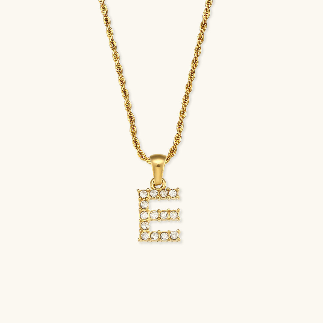 Maeve Bokstav Initial Diamant Halskjede