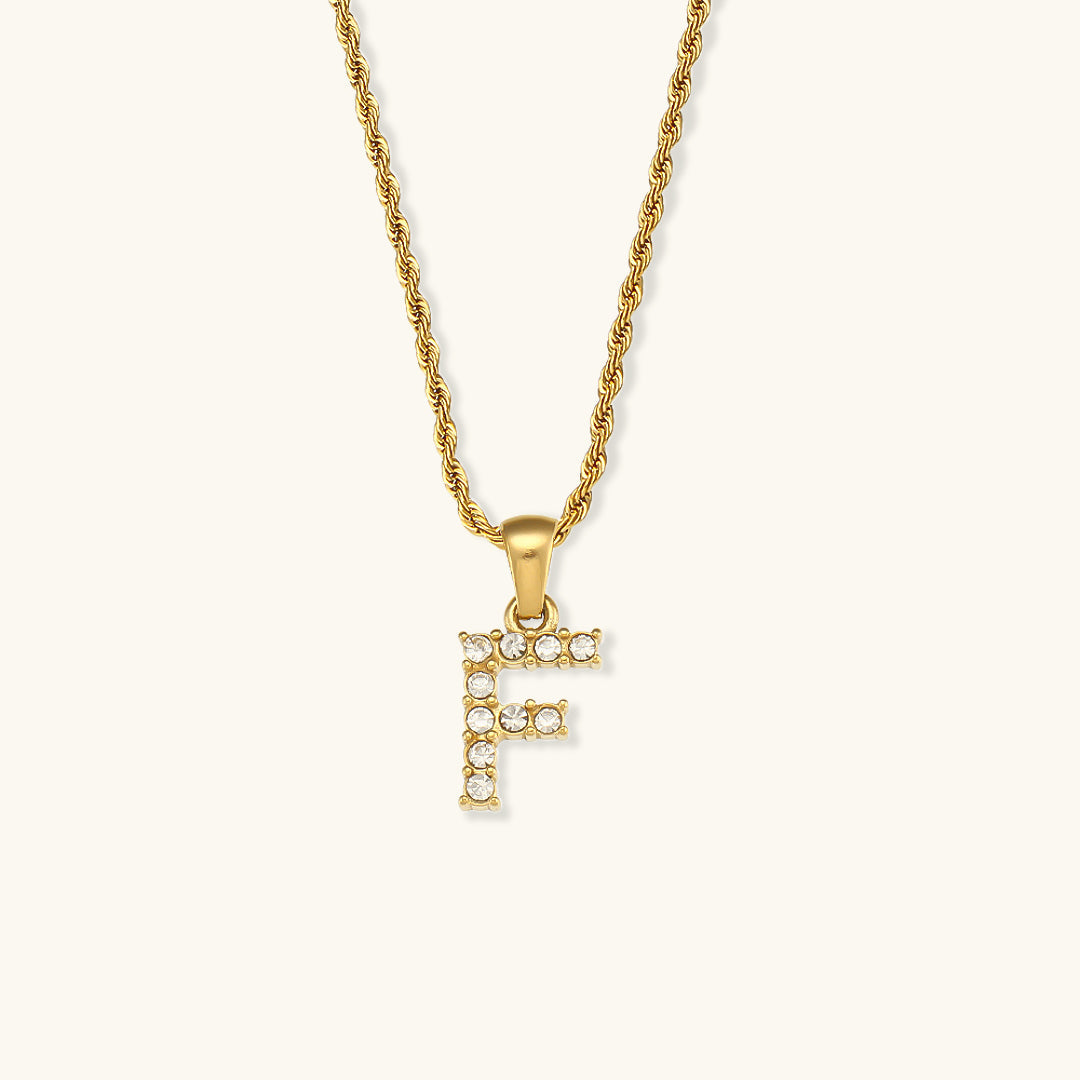 Maeve Bokstav Initial Diamant Halskjede