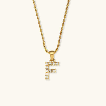 Maeve Bokstav Initial Diamant Halskjede