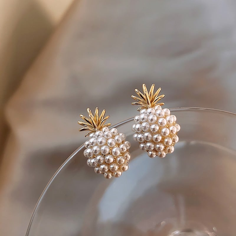 Gull Cluster Perle Stud Øredobber