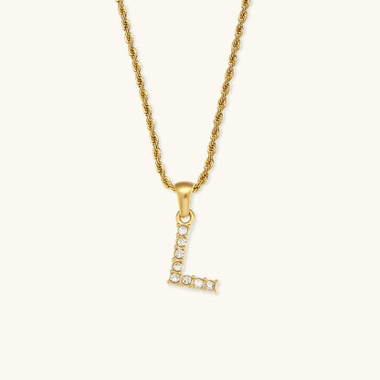 Maeve Bokstav Initial Diamant Halskjede