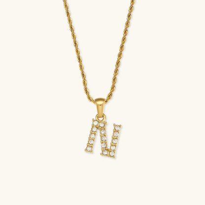 Maeve Bokstav Initial Diamant Halskjede