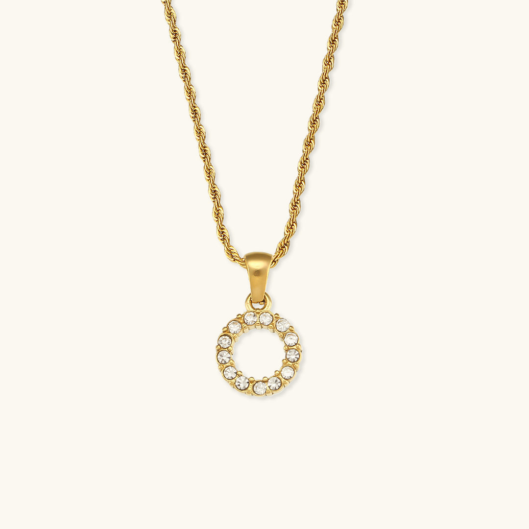 Maeve Bokstav Initial Diamant Halskjede