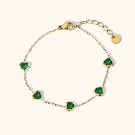 Francia Grønn Hjerte Armbånd