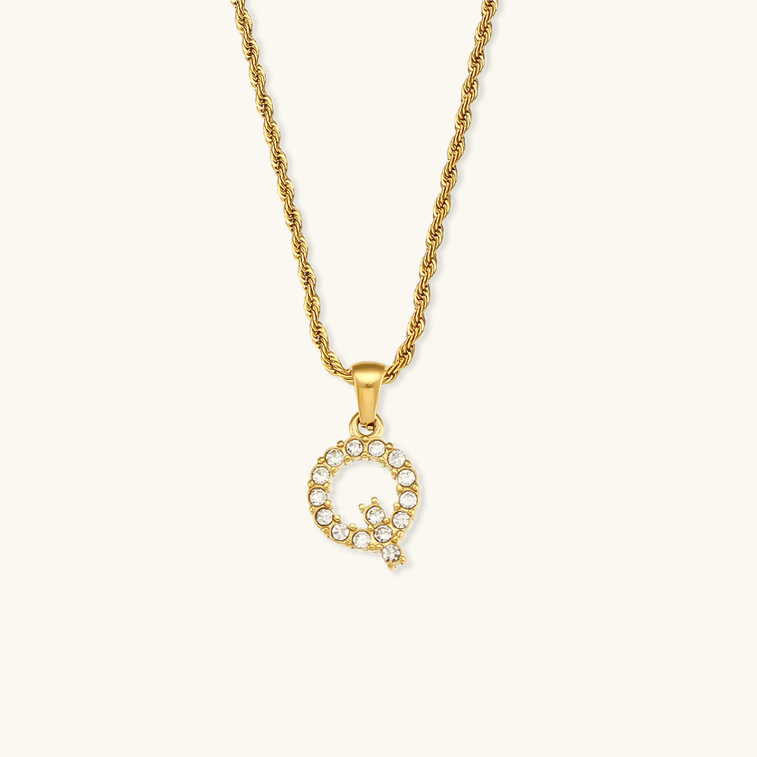 Maeve Bokstav Initial Diamant Halskjede
