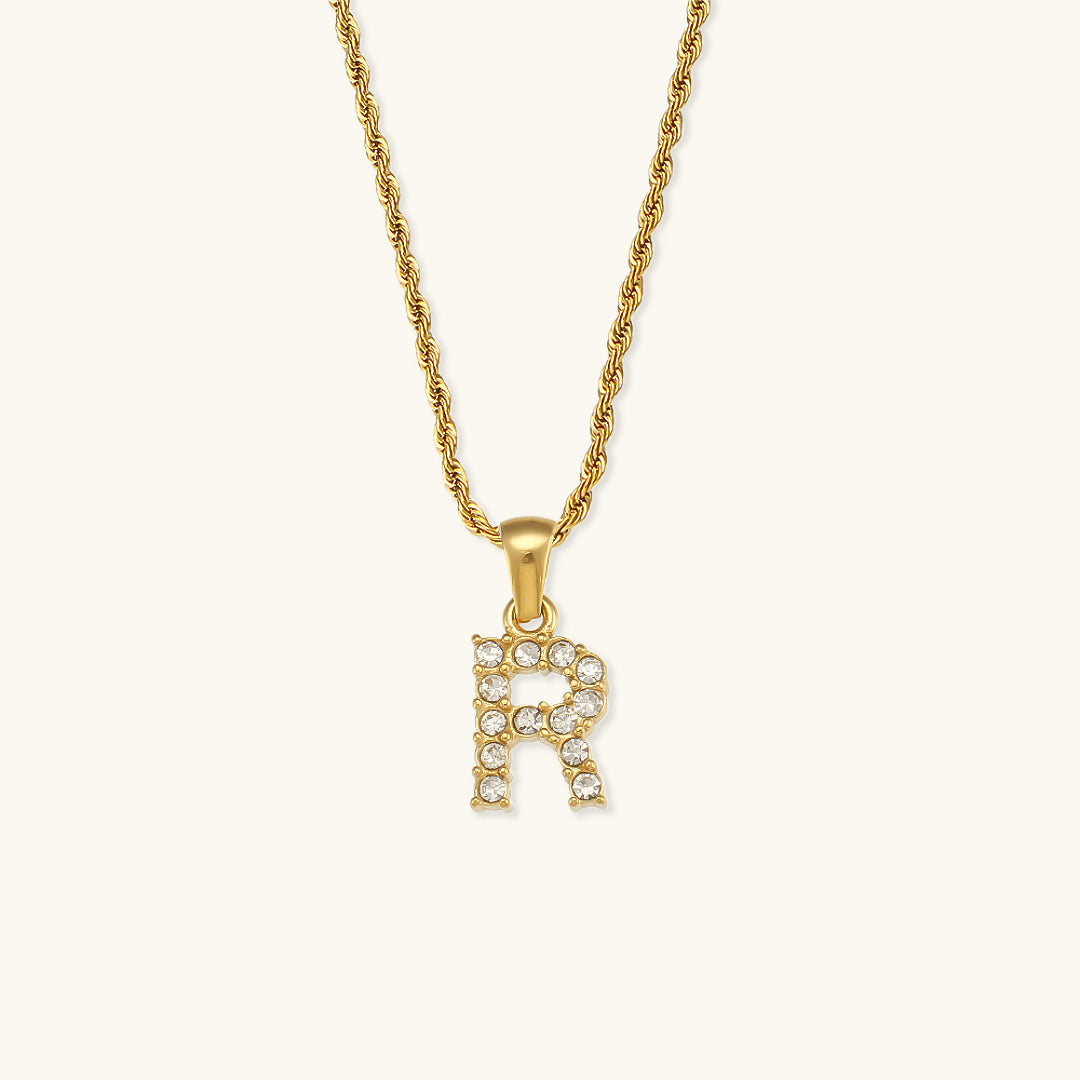 Maeve Bokstav Initial Diamant Halskjede