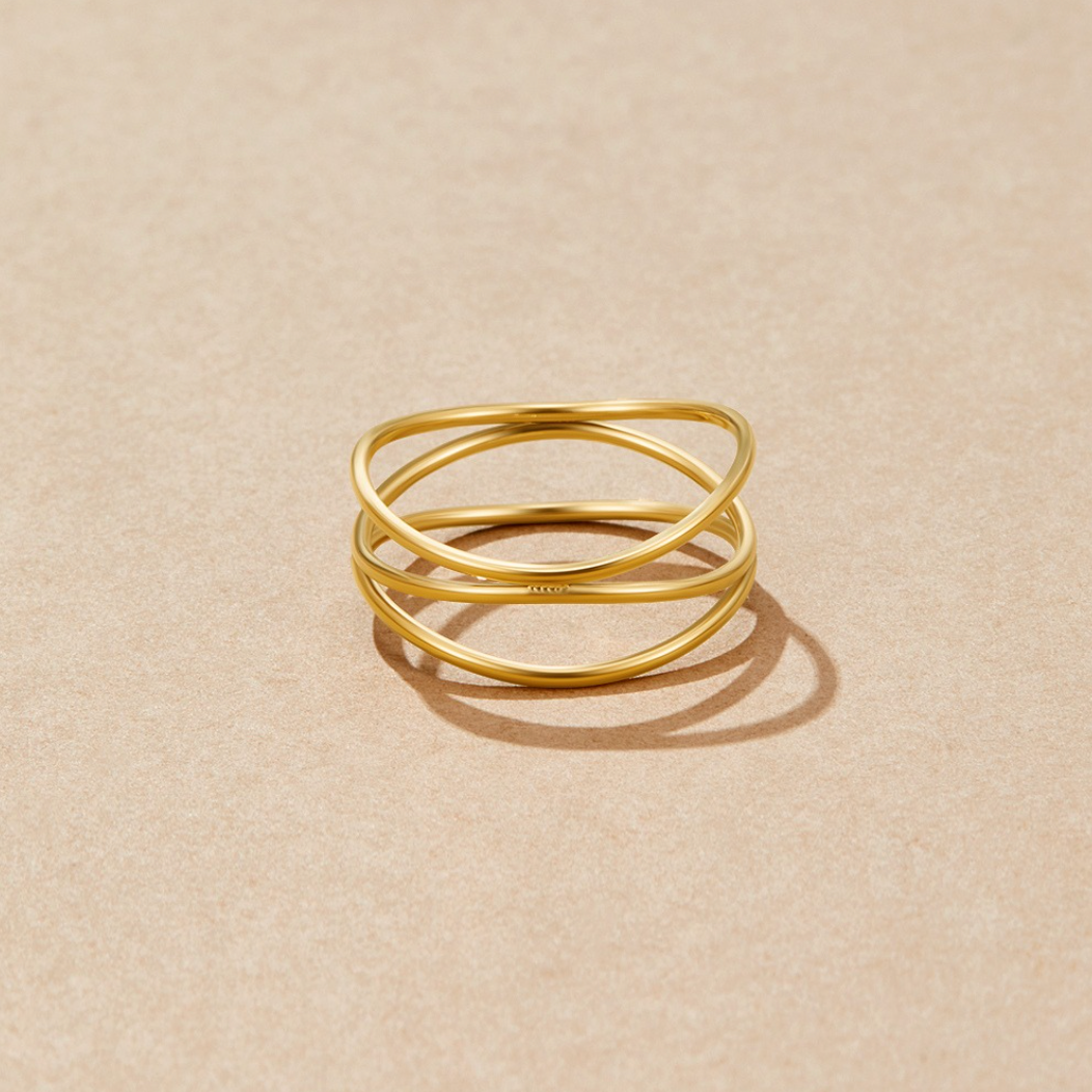 Gull Minimalistisk Wrap Ring