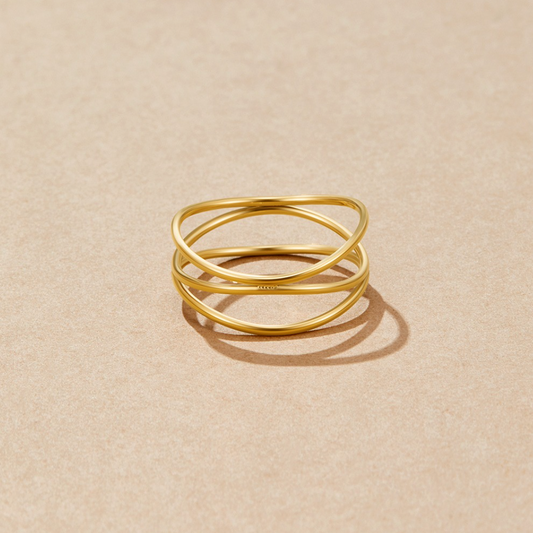 Gull Minimalistisk Wrap Ring