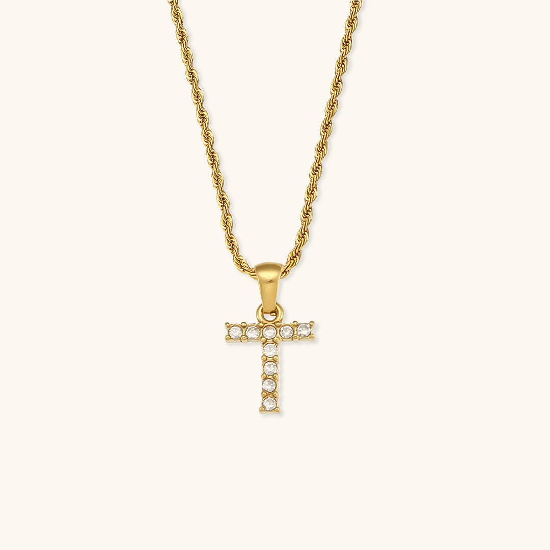 Maeve Bokstav Initial Diamant Halskjede