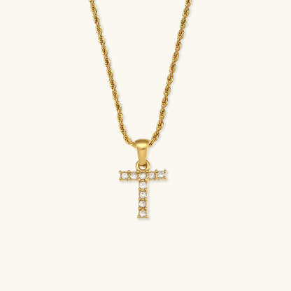 Maeve Bokstav Initial Diamant Halskjede