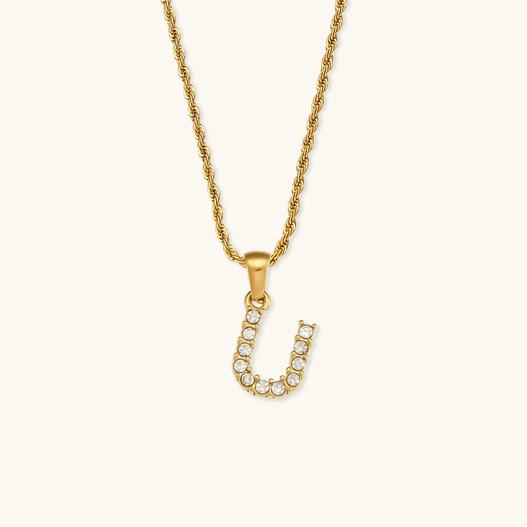 Maeve Bokstav Initial Diamant Halskjede