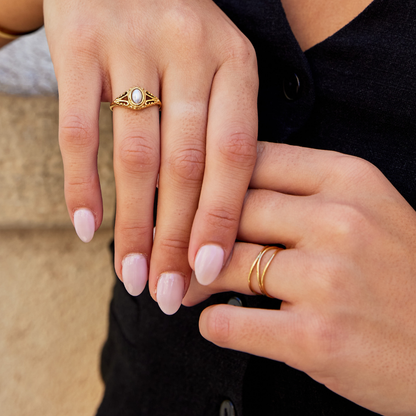 Gull Minimalistisk Wrap Ring