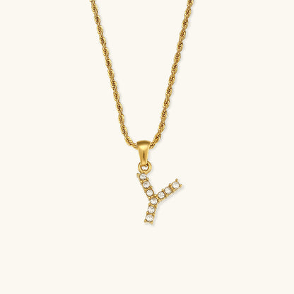 Maeve Bokstav Initial Diamant Halskjede