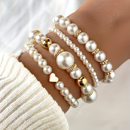 Perle Stacking Armbånd Sett av 4