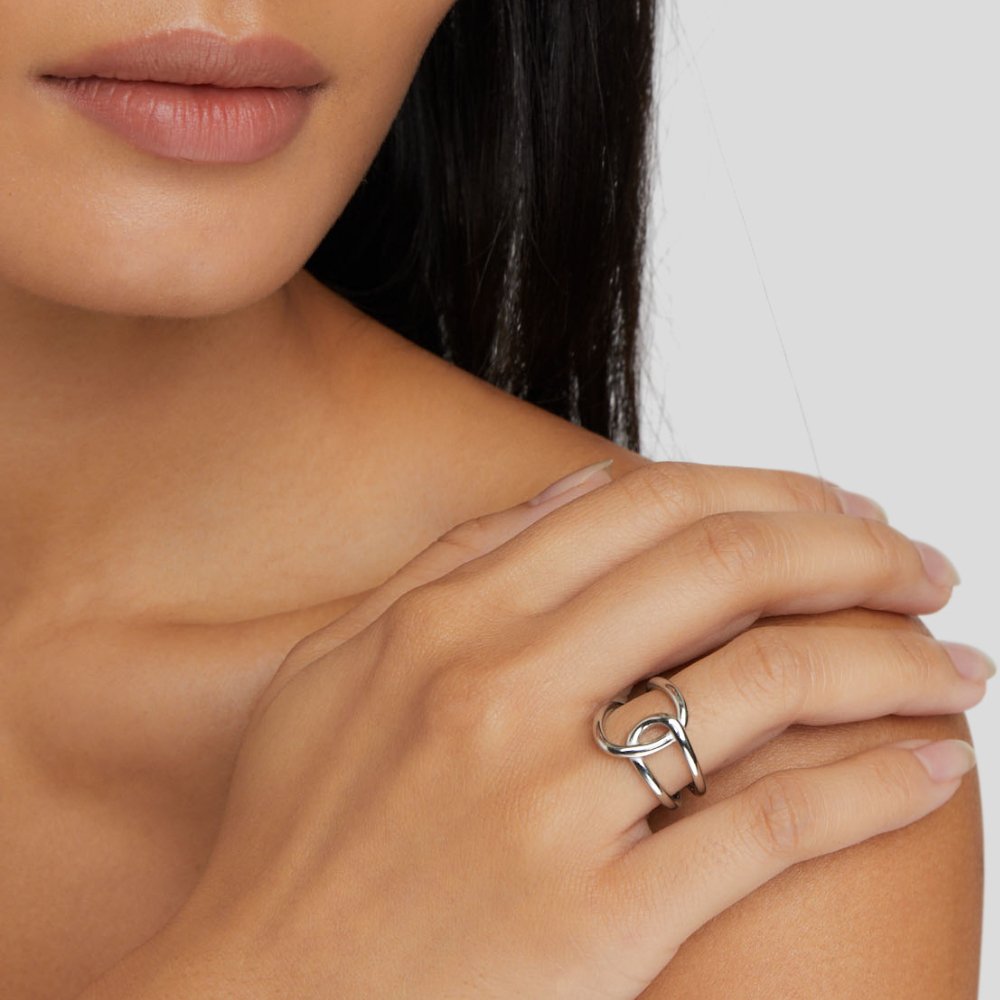 Sølv Interlocking Åpen Ring
