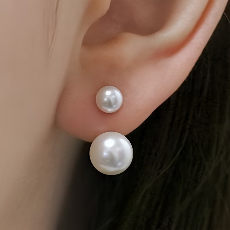 Double Perle Statement Øredobber