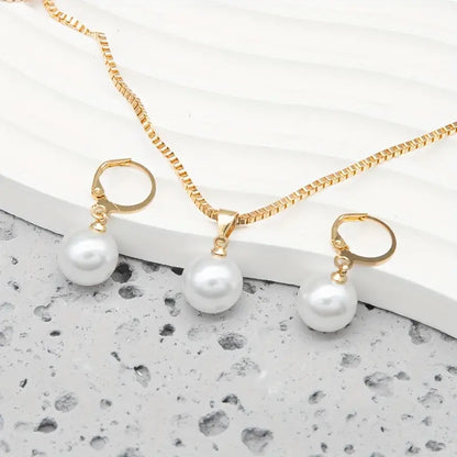 Elegant Graceful Perle Halskjede Sett
