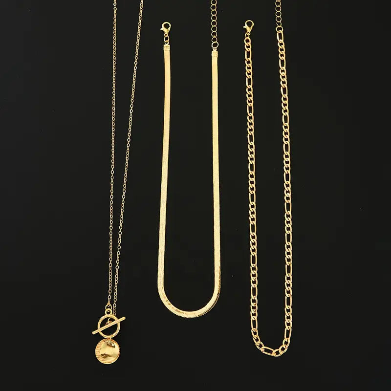 Savira Textured Coin Lagdelt Halskjede | Gull
