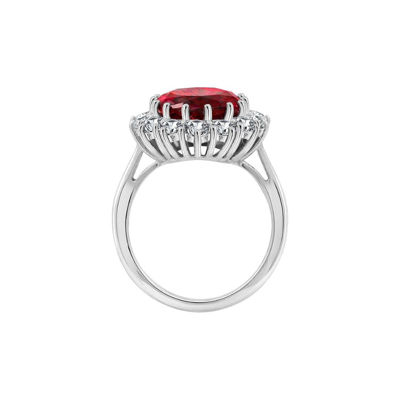 Scarlet Krone Rubin Ring | Hvitt Gull