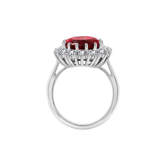 Scarlet Krone Rubin Ring | Hvitt Gull