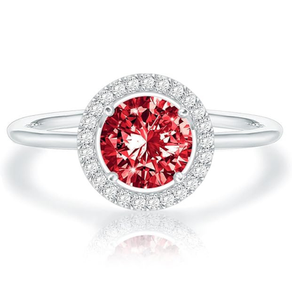 Crimson Glow Promise Rubin Ring | Hvitt Gull