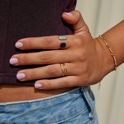 Gull Minimalistisk Wrap Ring
