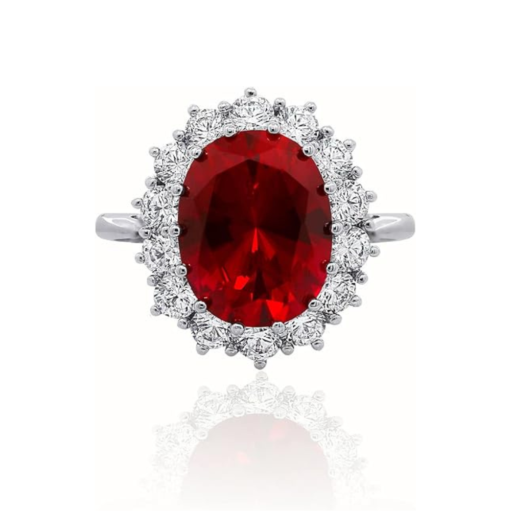Scarlet Krone Rubin Ring | Hvitt Gull