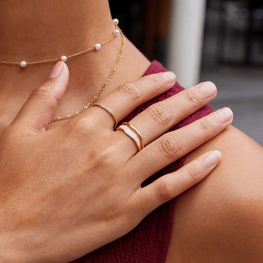 Gull Skulpturell Wrap Ring