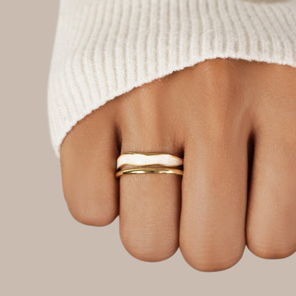 Gull Skulpturell Wrap Ring