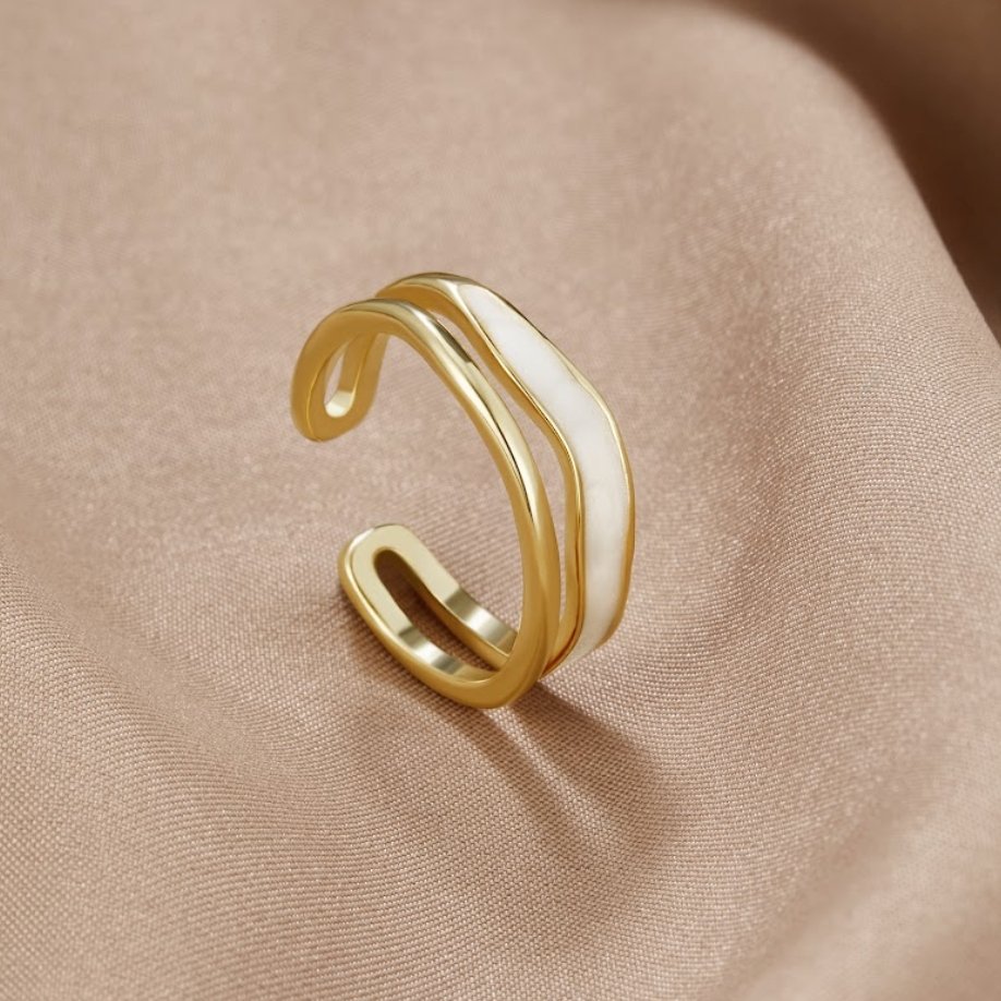 Gull Skulpturell Wrap Ring